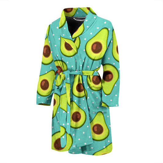Avocado Pattern Print Design AC012 Men Bathrobe
