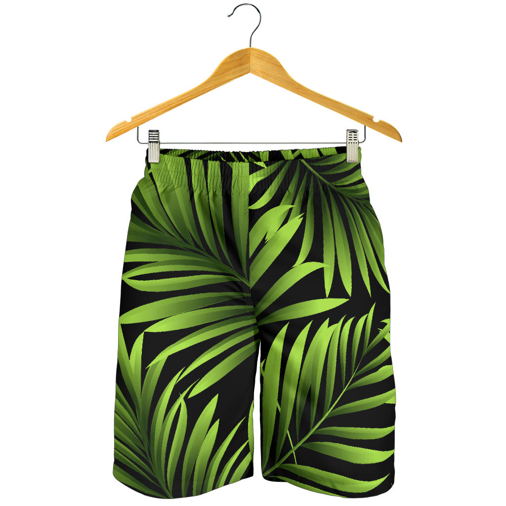 Green Neon Tropical Palm Leaves Mens Shorts