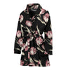 Tulip Pink Pattern Print Design TP02 Women Bathrobe