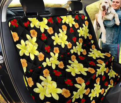 Yellow Plumeria Pattern Print Design PM04 Rear Dog  Seat Cover