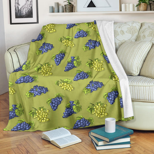 Grape Pattern Print Design GP08 Fleece Blanket