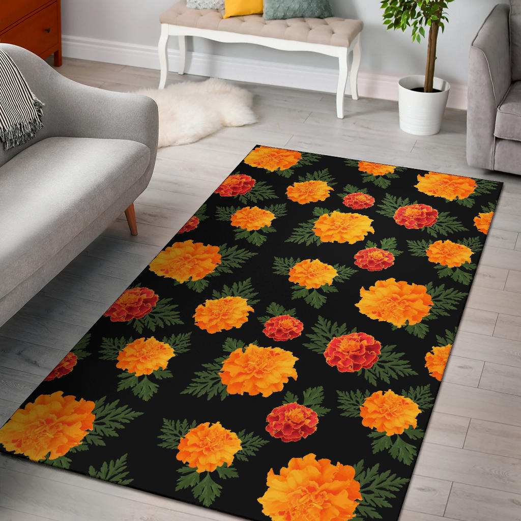 Marigold Pattern Print Design MR05 Area Rugs