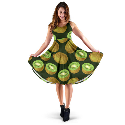 Kiwi Pattern Print Design KW04 Midi Dress