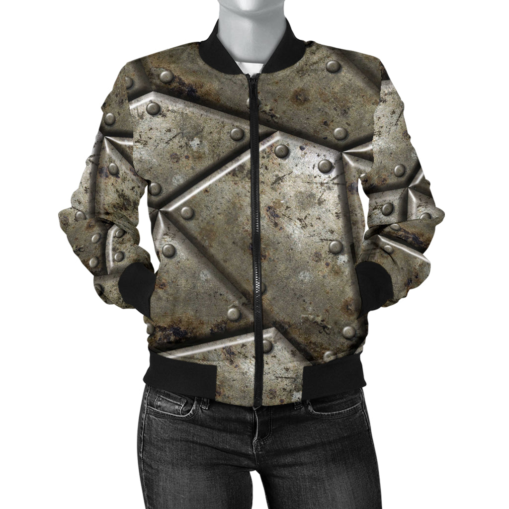 Armor Pattern Print Design 01 Women's Bomber Jacket
