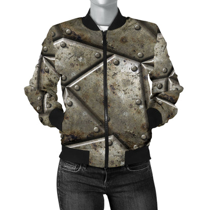 Armor Pattern Print Design 01 Women's Bomber Jacket