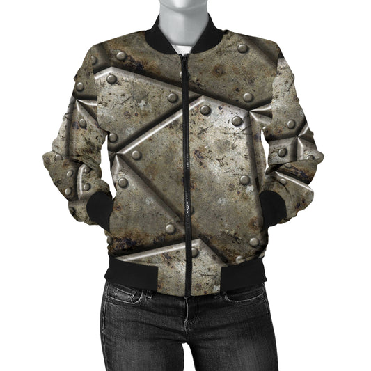 Armor Pattern Print Design 01 Women's Bomber Jacket