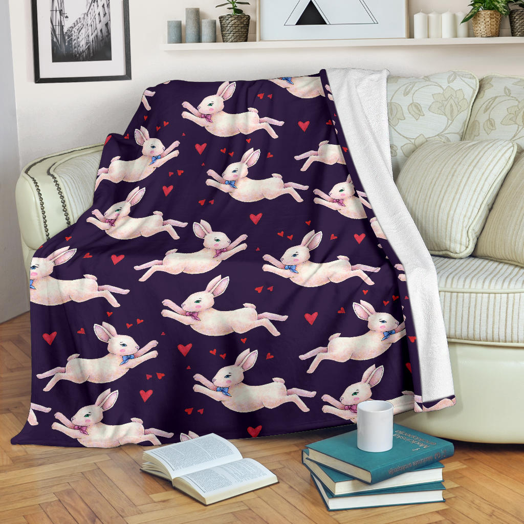 Rabbit Pattern Print Design RB016 Fleece Blanket