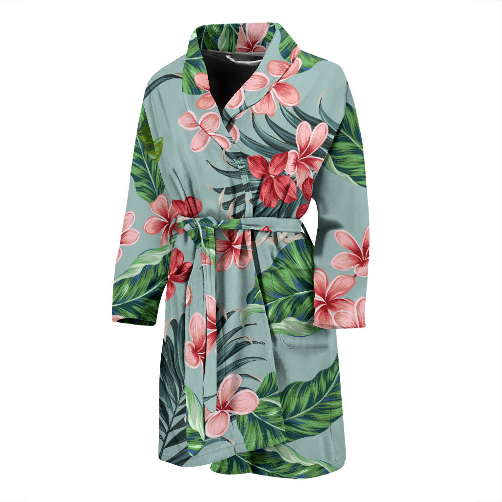 Plumeria Pattern Print Design PM027 Men Bathrobe