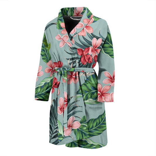 Plumeria Pattern Print Design PM027 Men Bathrobe