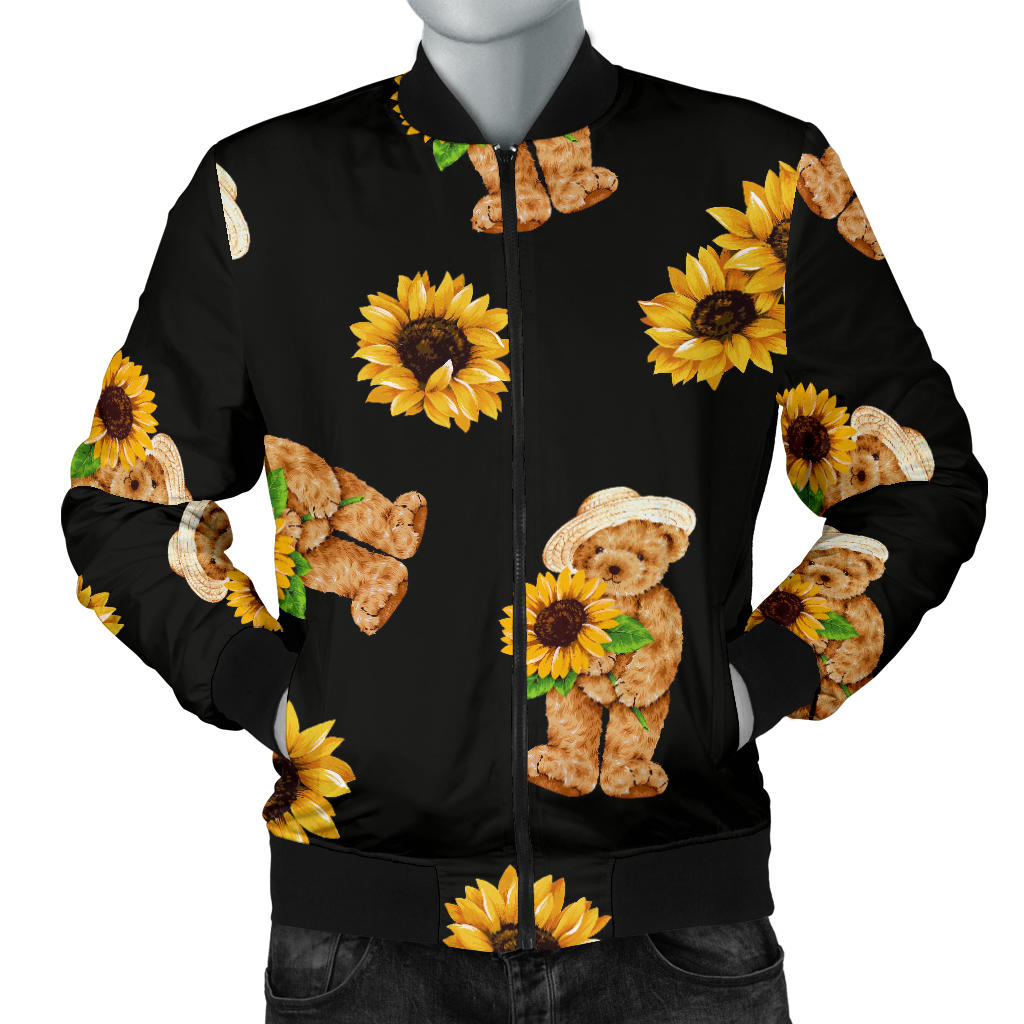 Sunflower Pattern Print Design SF016 Men Bomber Jacket
