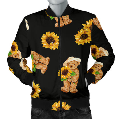 Sunflower Pattern Print Design SF016 Men Bomber Jacket