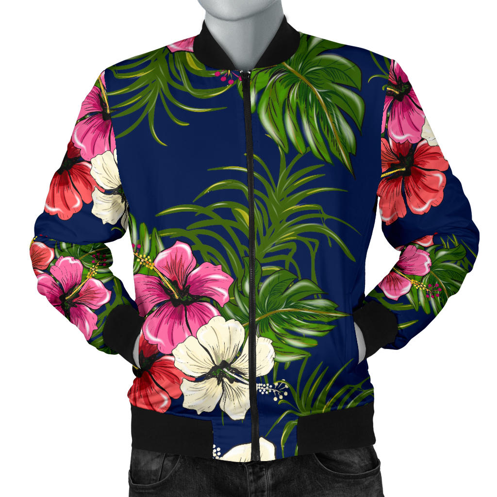 Hibiscus Pattern Print Design HB028 Men Bomber Jacket