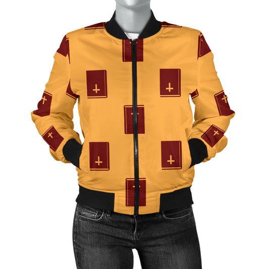 Bible Pattern Print Design 05 Women's Bomber Jacket