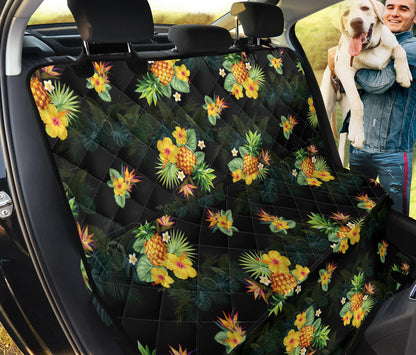 Pineapple Tropical Flower Print Pattern Rear Dog  Seat Cover