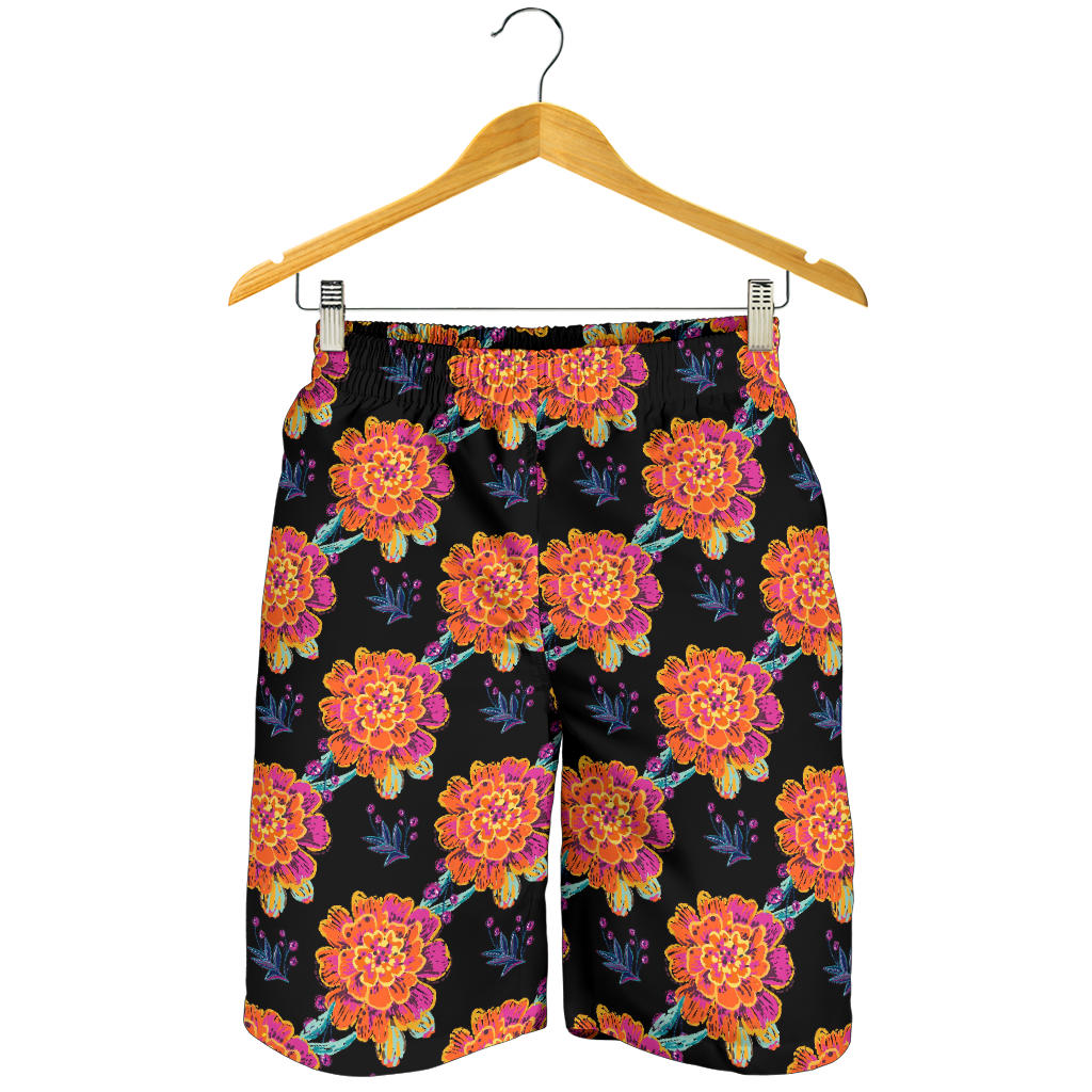Marigold Pattern Print Design MR04 Mens Shorts