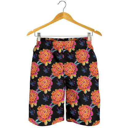 Marigold Pattern Print Design MR04 Mens Shorts