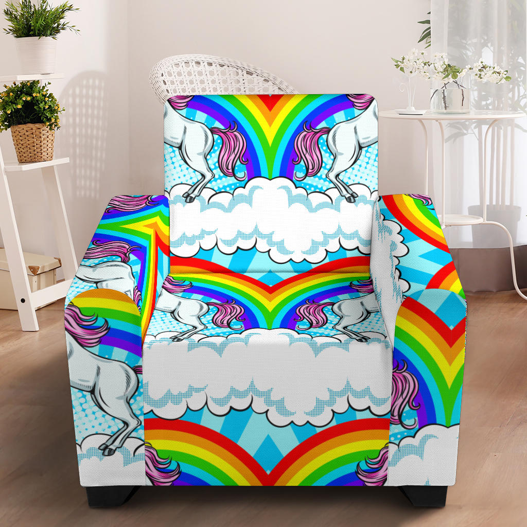 Unicorn Rainbow Armchair Slipcover