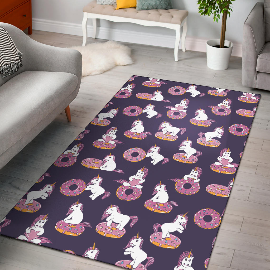 Donut Unicorn Pattern Print Design DN011 Area Rugs