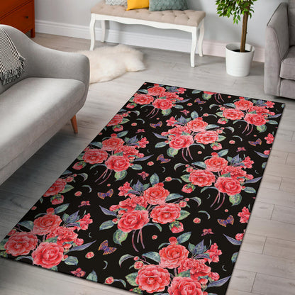 Camellia Pattern Print Design CM03 Area Rugs