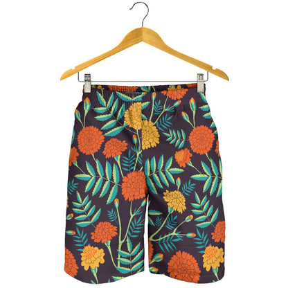 Marigold Pattern Print Design MR01 Mens Shorts