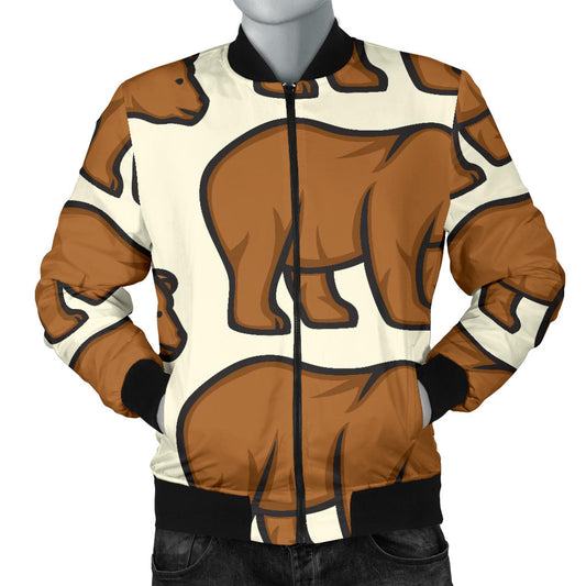 Bear Pattern Print Design BE05 Men Bomber Jacket