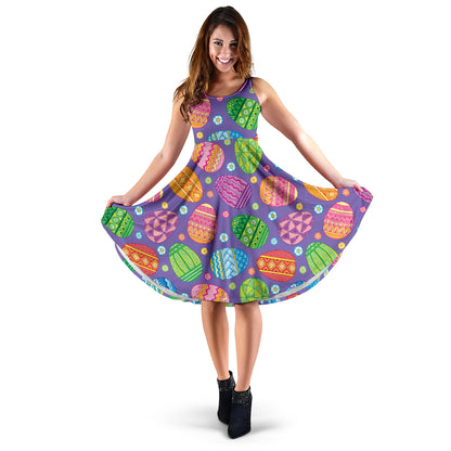 Easter Eggs Pattern Print Design RB010 Midi Dress