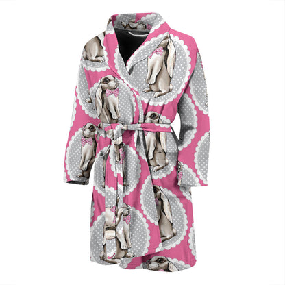 Rabbit Pattern Print Design RB019 Men Bathrobe