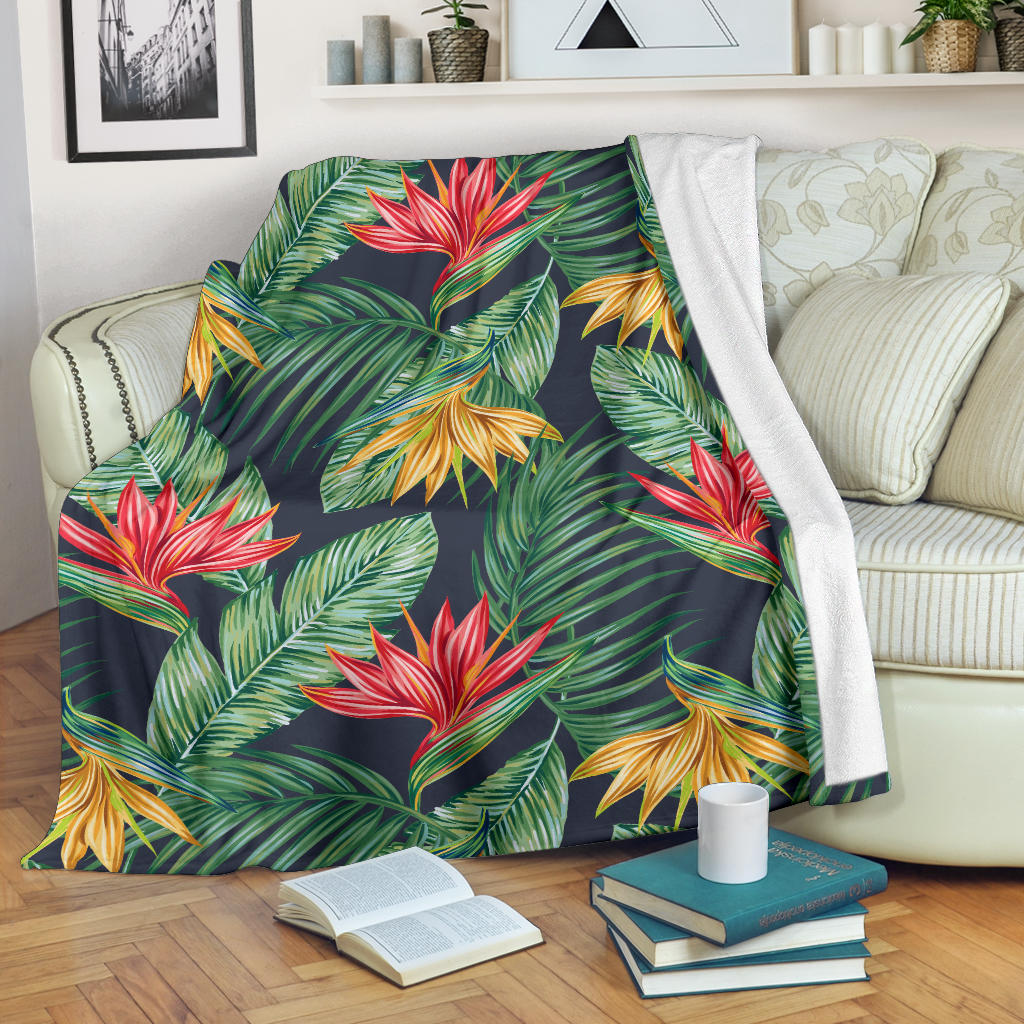 Bird Of Paradise Pattern Print Design BOP09 Fleece Blanket