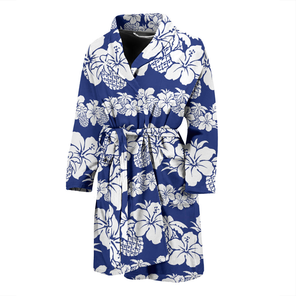 Hawaiian Themed Pattern Print Design H07 Men Bathrobe