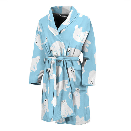 Polar Bear Pattern Print Design PB01 Men Bathrobe