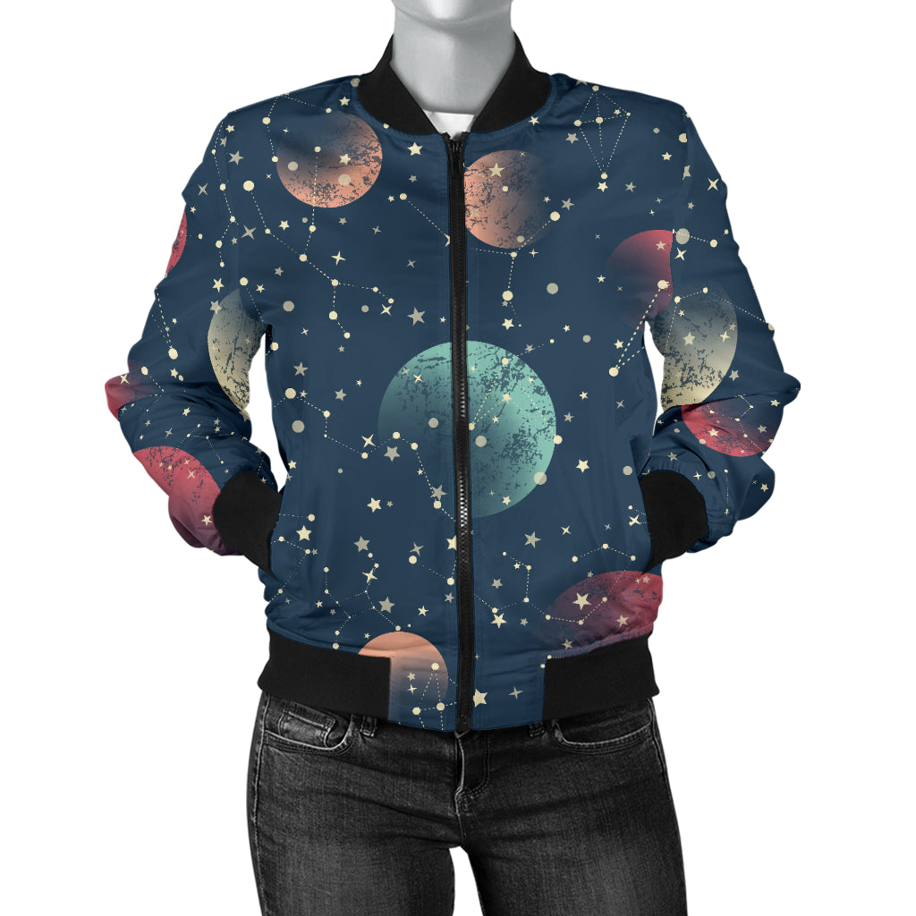 Cosmic Pattern Print Design 04 Women's Bomber Jacket