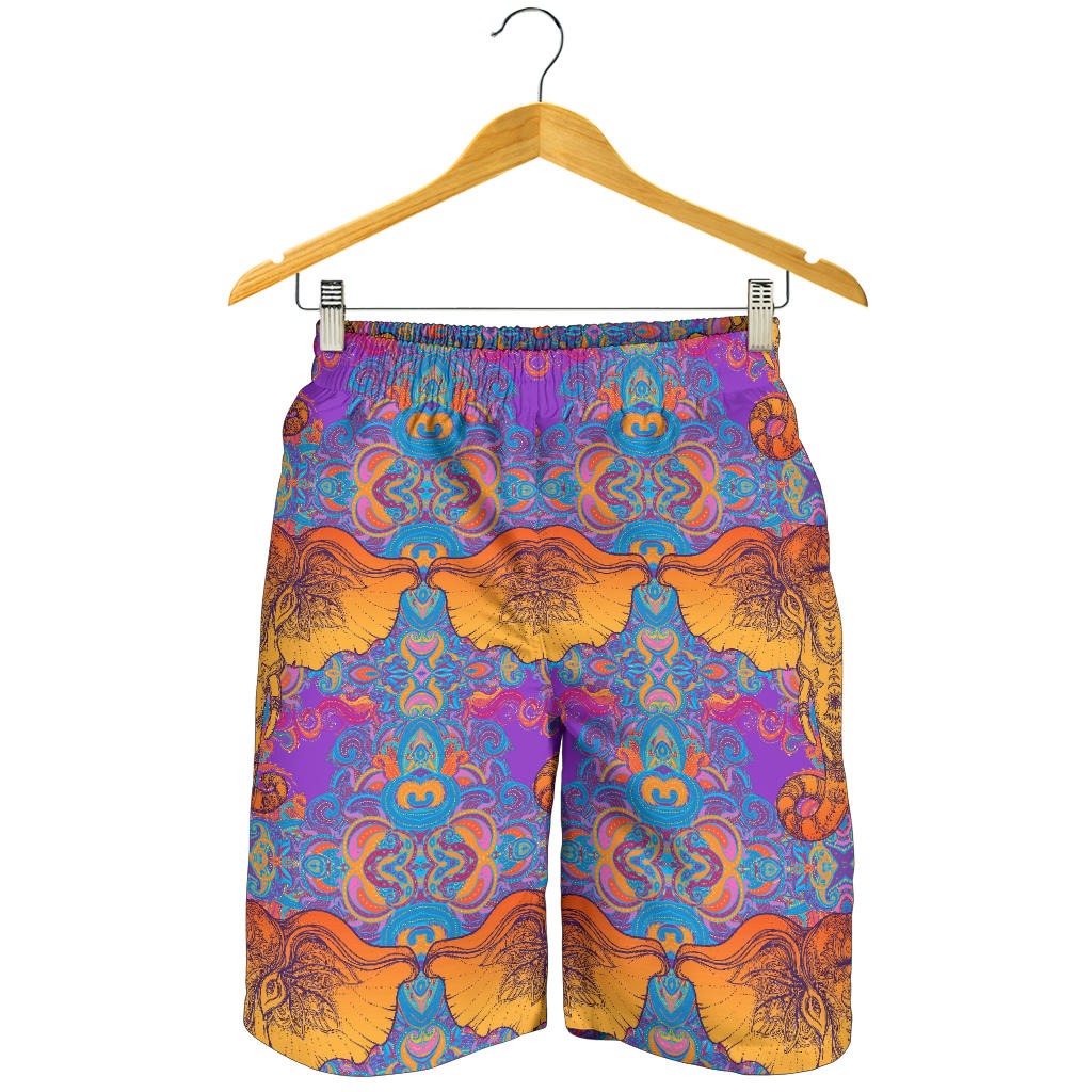 Gold Elephant Indian Mens Shorts