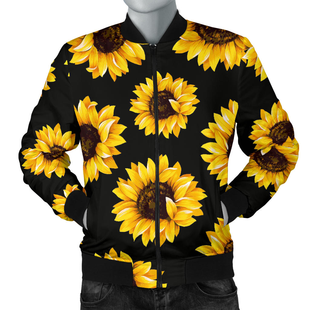 Sunflower Pattern Print Design SF05 Men Bomber Jacket