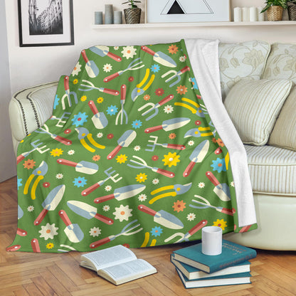 Gardening Pattern Print Design G06 Fleece Blanket