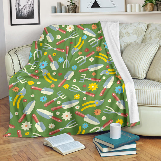 Gardening Pattern Print Design G06 Fleece Blanket
