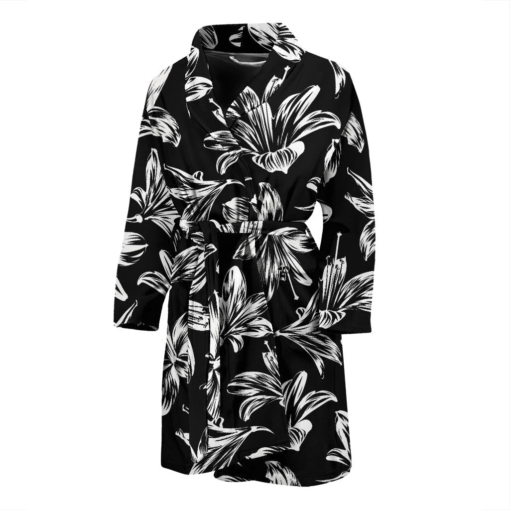 Amaryllis Pattern Print Design AL04 Men Bathrobe