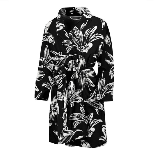 Amaryllis Pattern Print Design AL04 Men Bathrobe