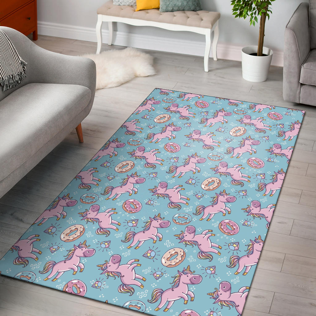 Donut Unicorn Pattern Print Design DN016 Area Rugs