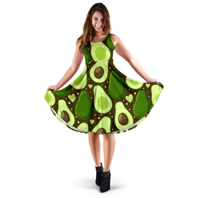 Avocado Pattern Print Design AC04 Midi Dress