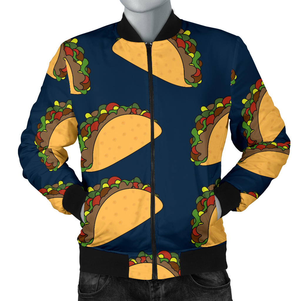 Taco Pattern Print Design TC04 Men Bomber Jacket