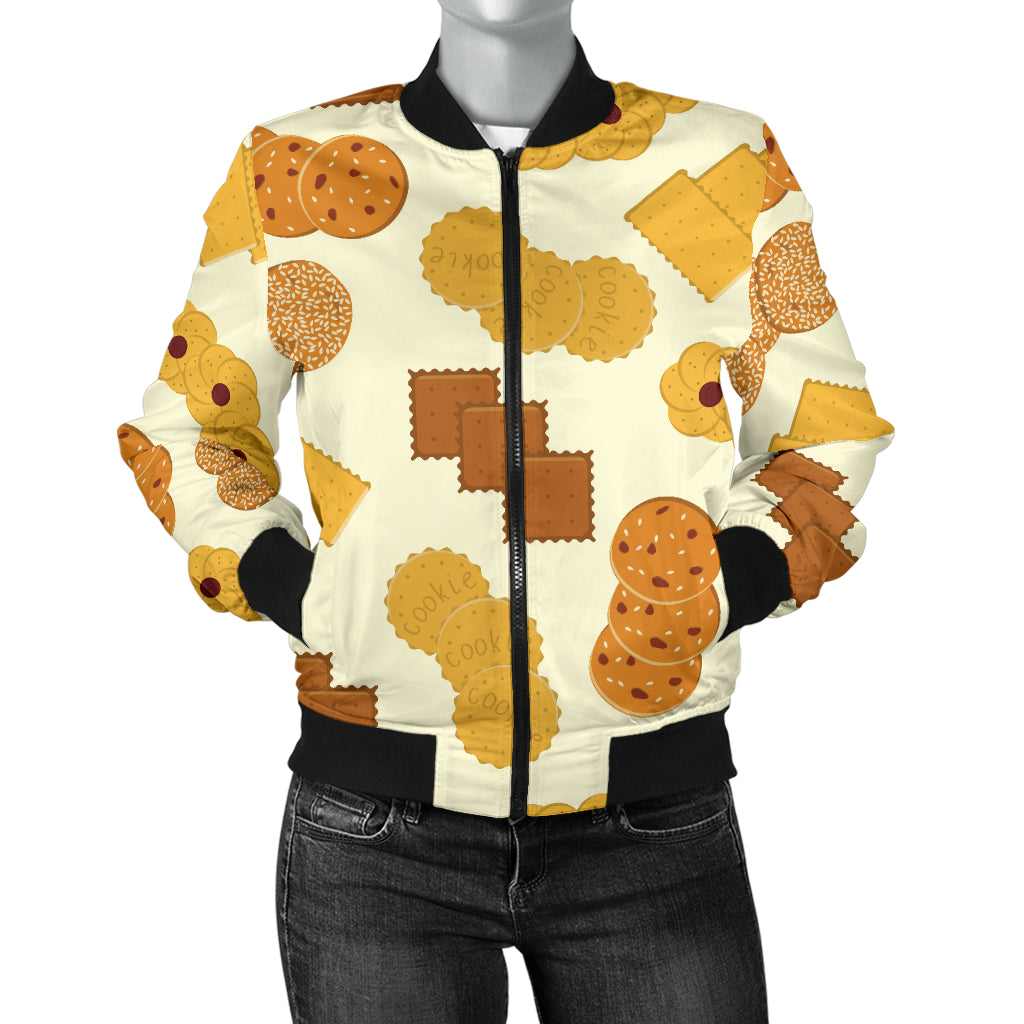 Cookie Pattern Print Design 06 Women's Bomber Jacket