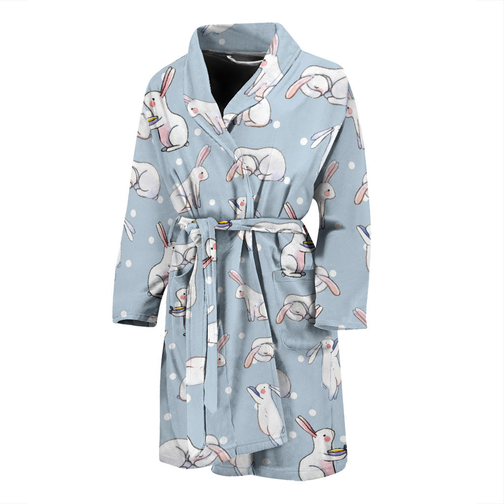 Rabbit Pattern Print Design RB06 Men Bathrobe