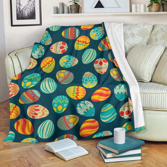 Easter Eggs Pattern Print Design RB09 Fleece Blanket