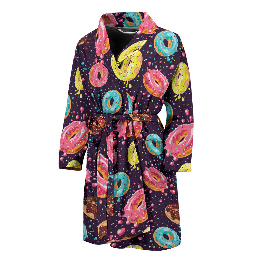 Donut Pattern Print Design DN03 Men Bathrobe