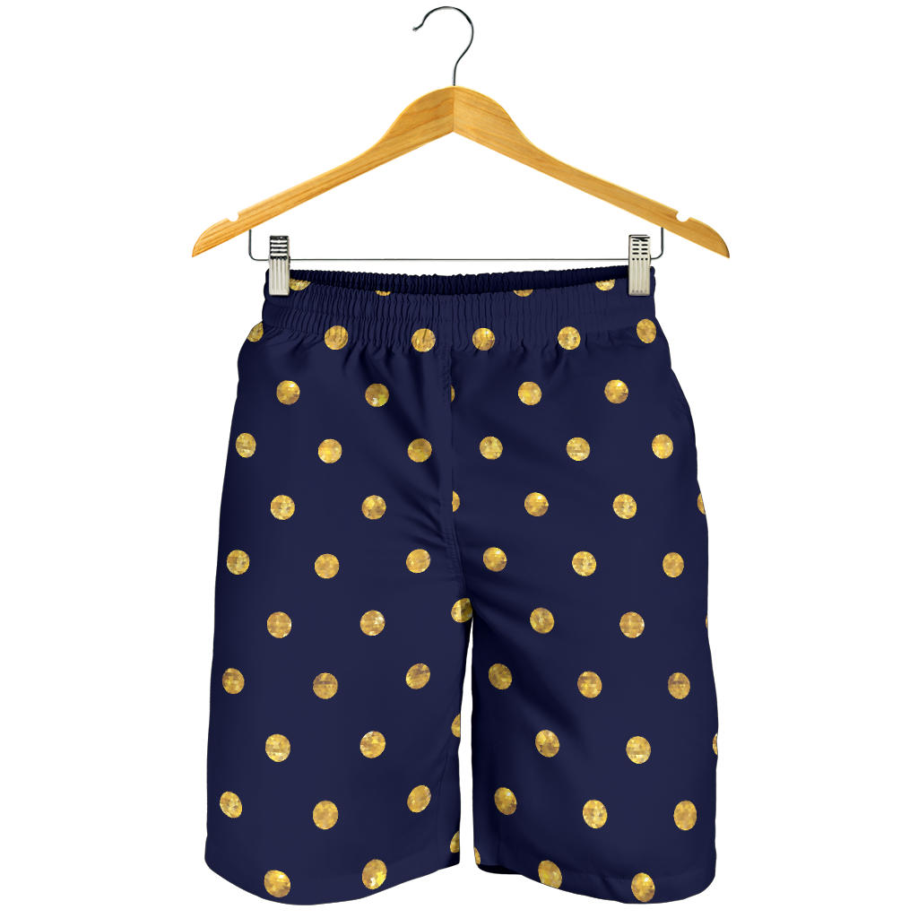 Polka Dot Gold Blue Pattern Print Design 02 Mens Shorts