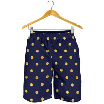 Polka Dot Gold Blue Pattern Print Design 02 Mens Shorts