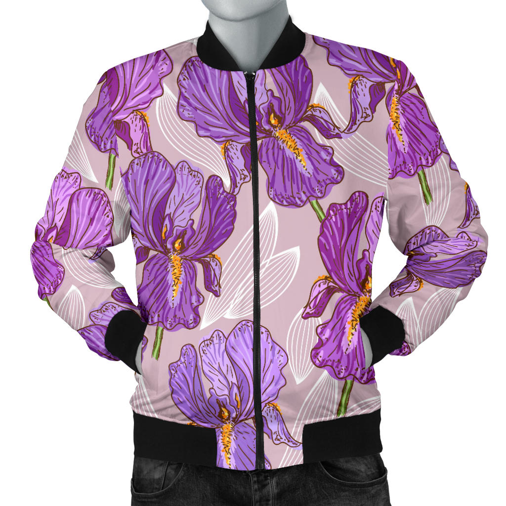 Iris Pattern Print Design IR05 Men Bomber Jacket
