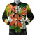 Amaryllis Pattern Print Design AL07 Men Bomber Jacket