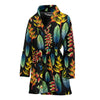 Heliconia Pattern Print Design HL03 Women Bathrobe