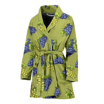 Grape Pattern Print Design GP08 Women Bathrobe